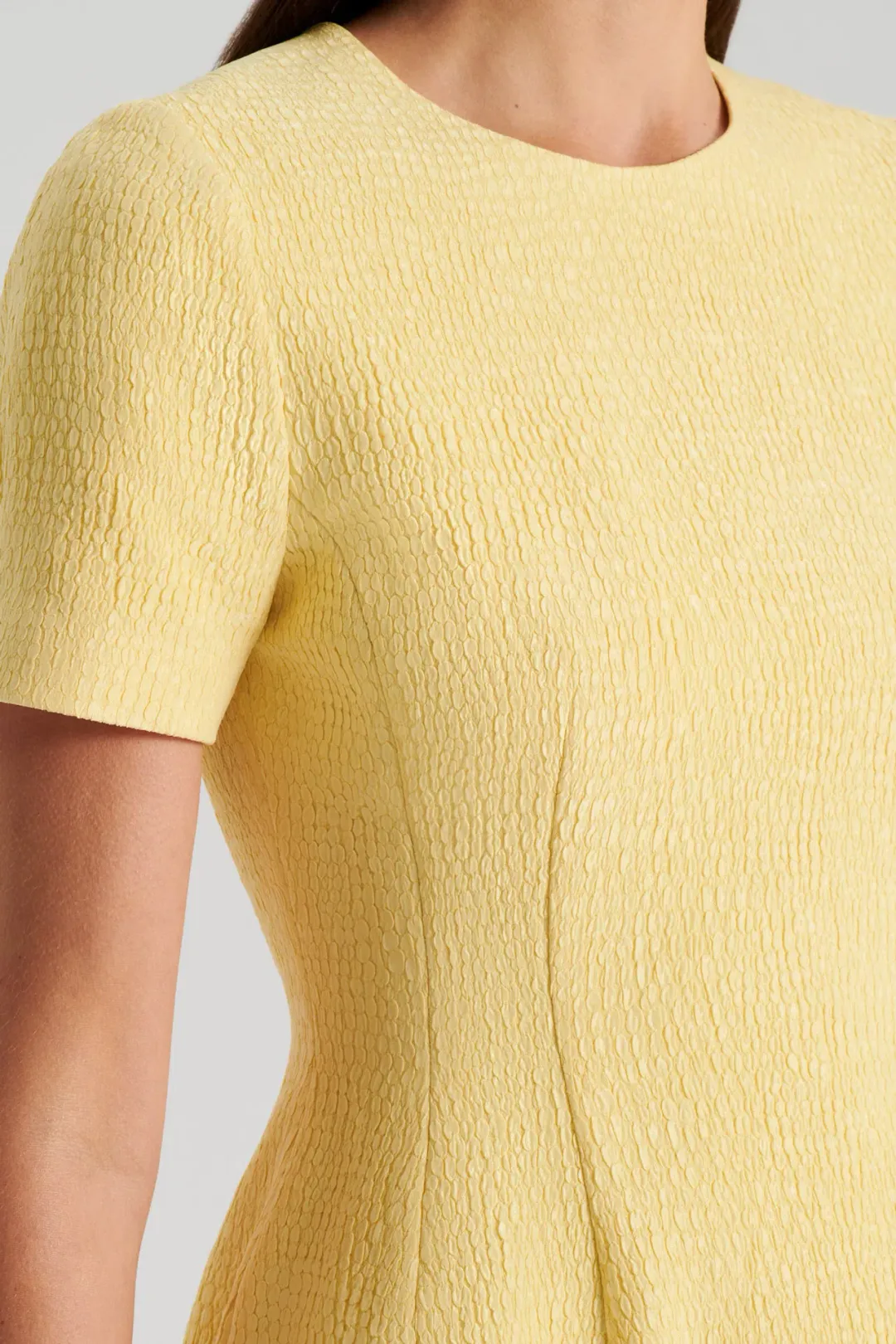 Scanlan Theodore Stretch Reptile Mini Dress Yellow Size 8 for rent on The Volte - main image