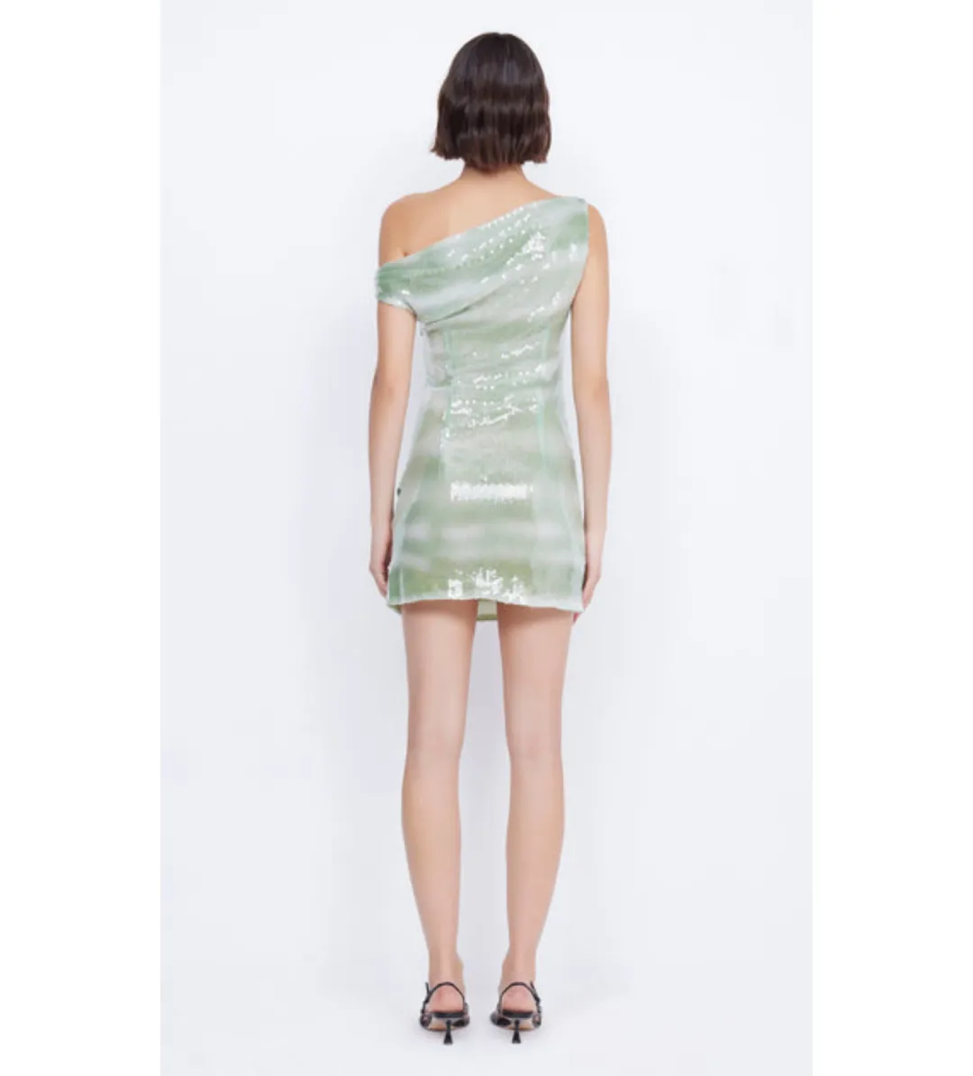 Bec & Bridge Brydie Asym Mini Dress Mint Ombre Size AU 10 for rent on The Volte - main image