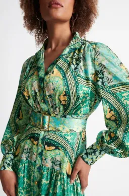 Sheike Georgia Shirt Dress Green Print Size 14 for rent on The Volte - image 2
