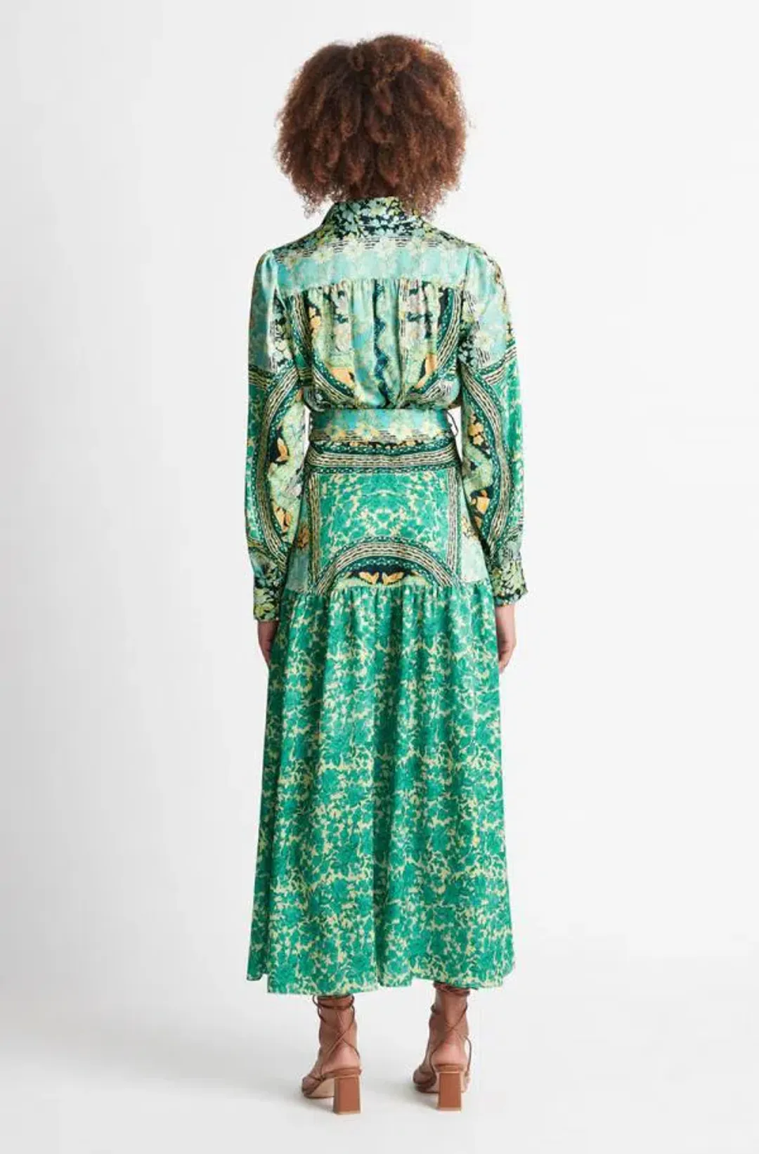 Sheike Georgia Shirt Dress Green Print Size 14 for rent on The Volte - main image