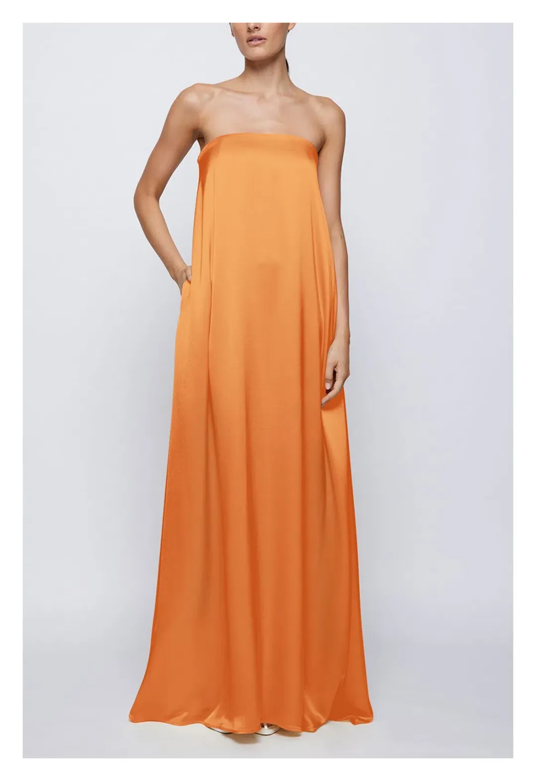 ANNA QUAN Delfina Maxi Dress Kumquat Orange 8 for rent on The Volte - main image
