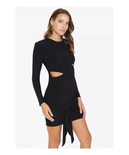Michael Lo Sordo Hybrid Split Mini Dress Black Size 8 for rent on The Volte - image 2