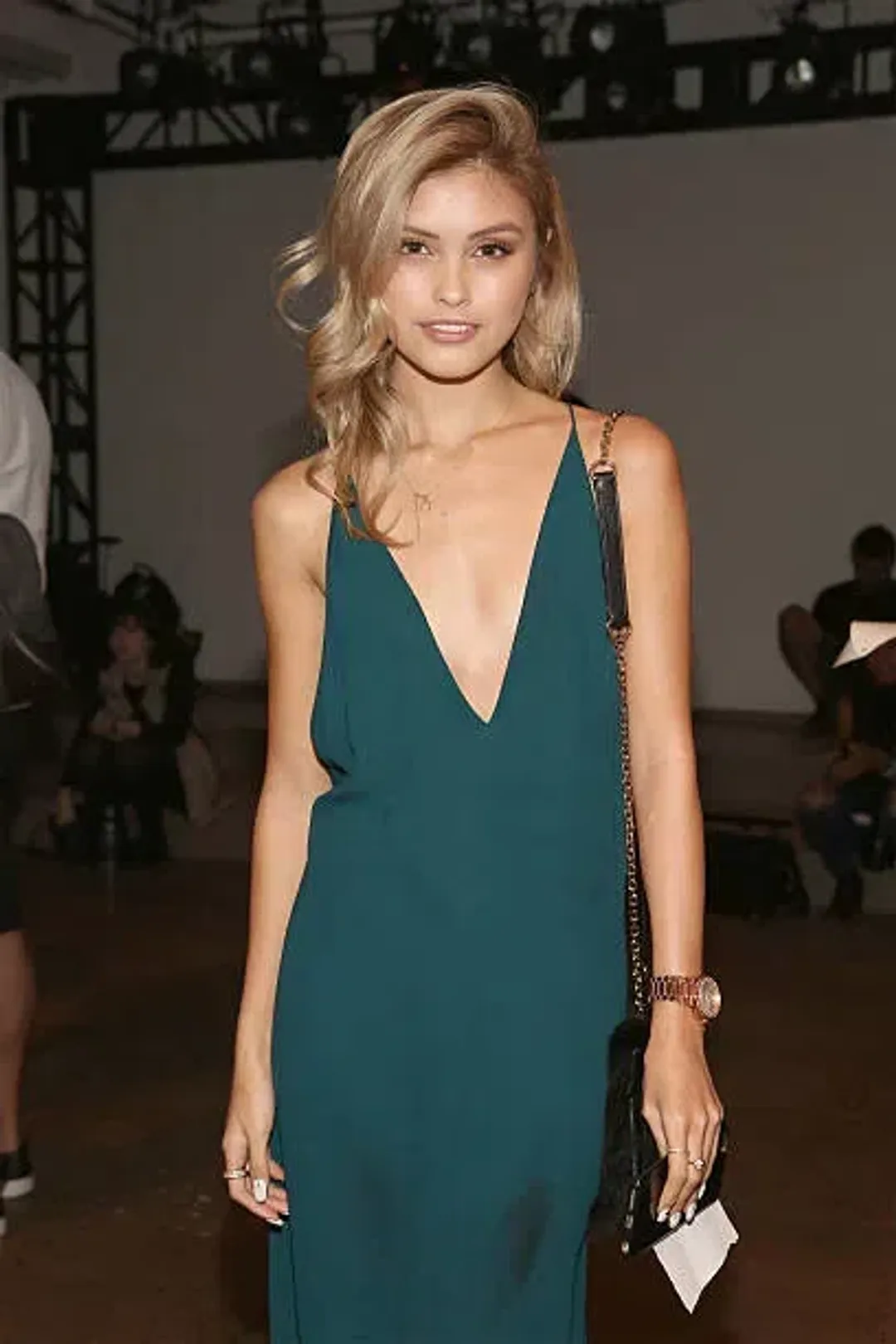 Dion Lee Fine Line Cami Slip Dress in Emerald Size 6 for rent on The Volte - main image
