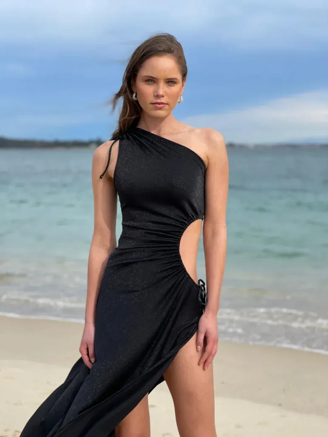 Sonya Moda Nour Shimmer Dress Black Size 8 for rent on The Volte - main image