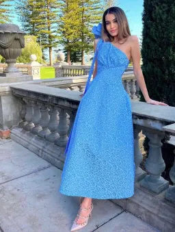 Rachel Gilbert Emiliano Gown Blue Size 10 for rent on The Volte - image 3