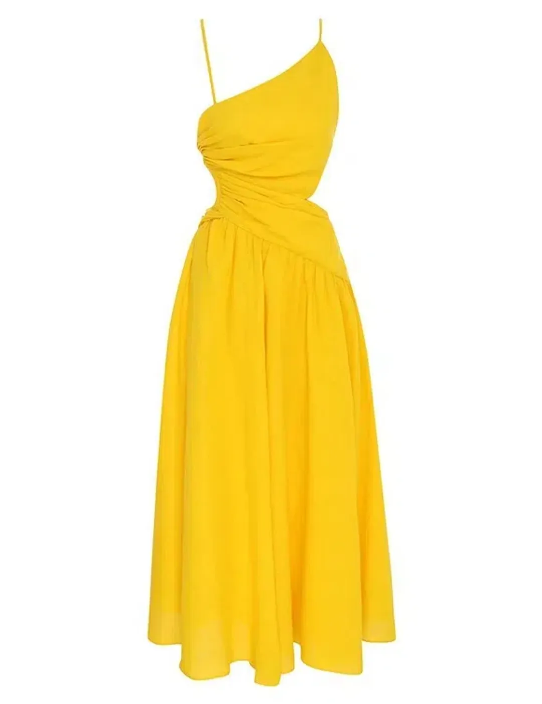 Zimmermann Ginger Asymmetric Midi Dress Marigold Size 0 / AU 8 for rent on The Volte - main image