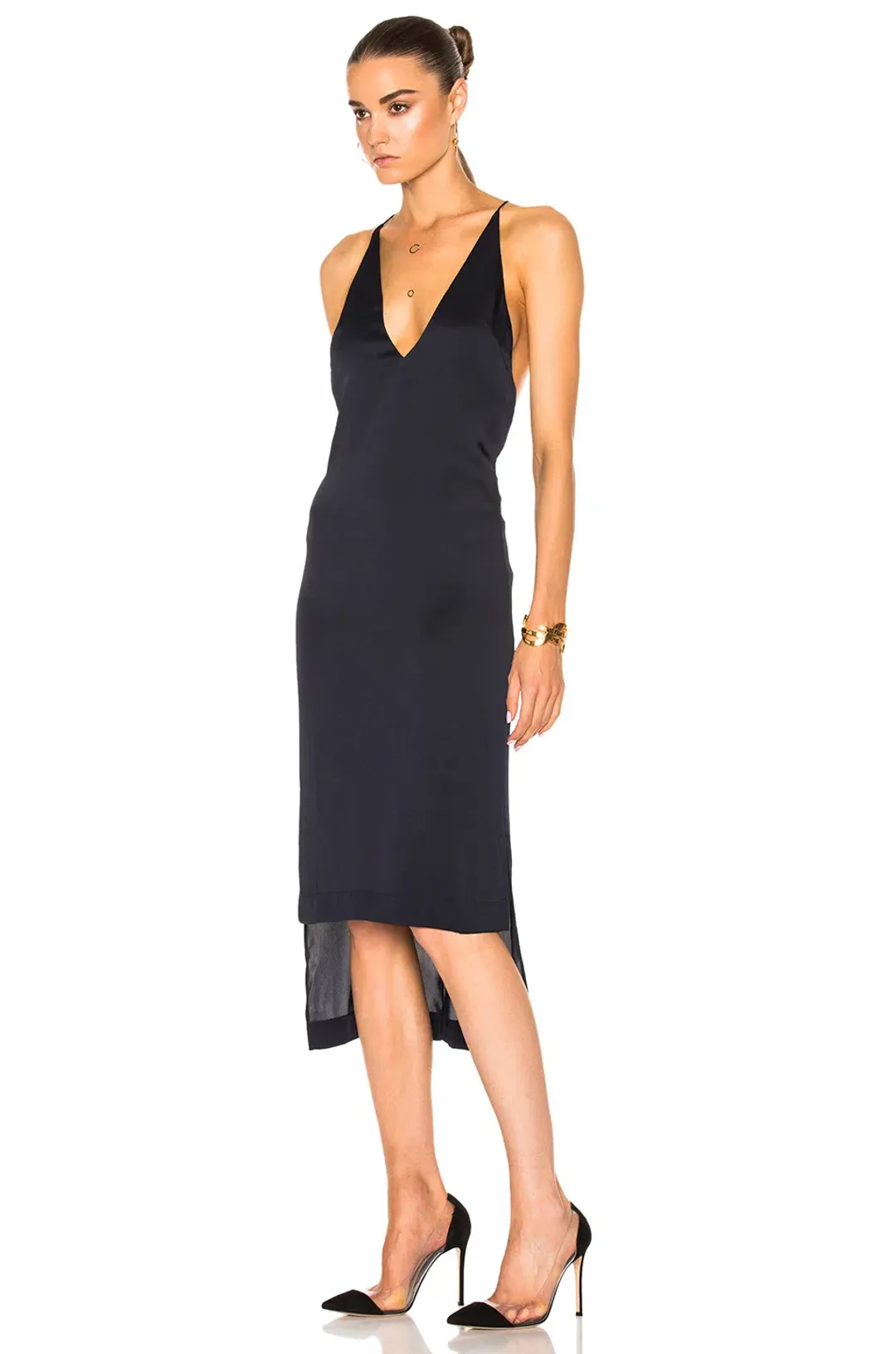 Dion Lee Fine Line Cami Slip Dress Black Size 10  for rent on The Volte - main image