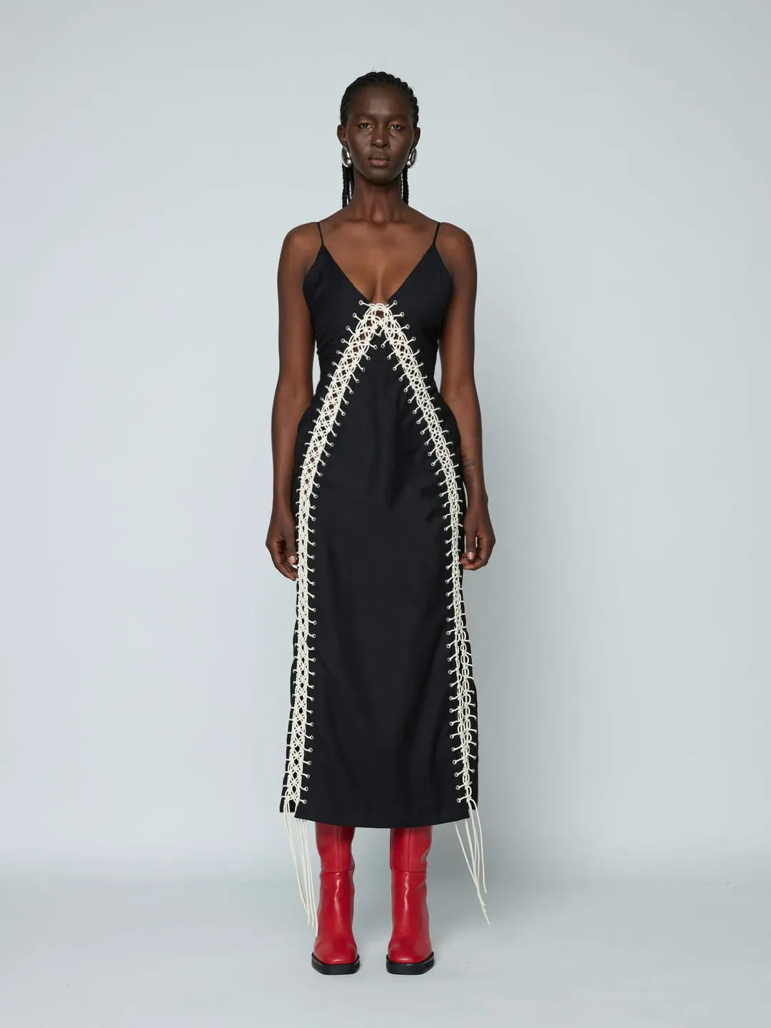 Wynn Hamlyn Macramé Maxi Dress Black Size 14 for rent on The Volte - main image