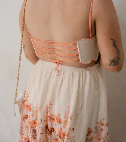 Zimmermann Devi Scallop Midi Dress in Cream Floral Size 3 / AU 10-12 for rent on The Volte - image 4