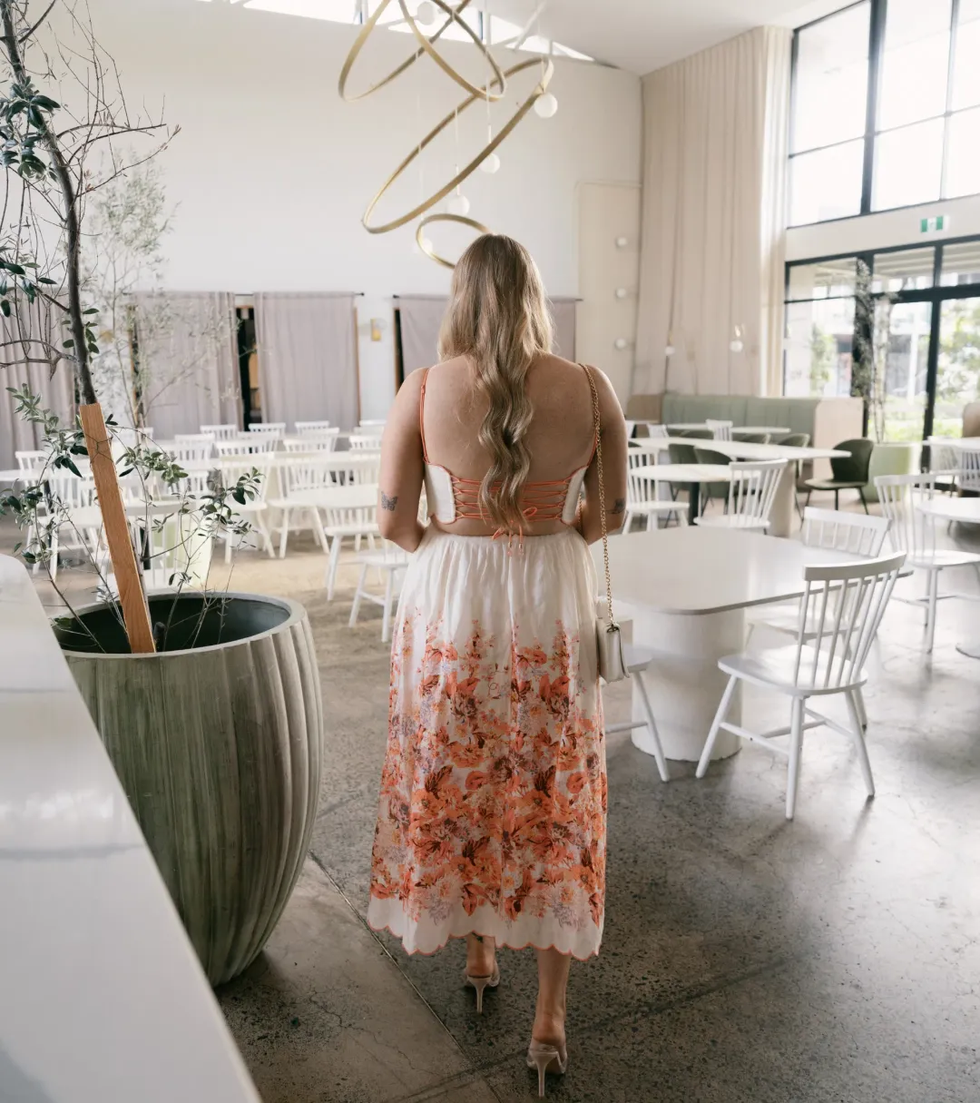 Zimmermann Devi Scallop Midi Dress in Cream Floral Size 3 / AU 10-12 for rent on The Volte - main image