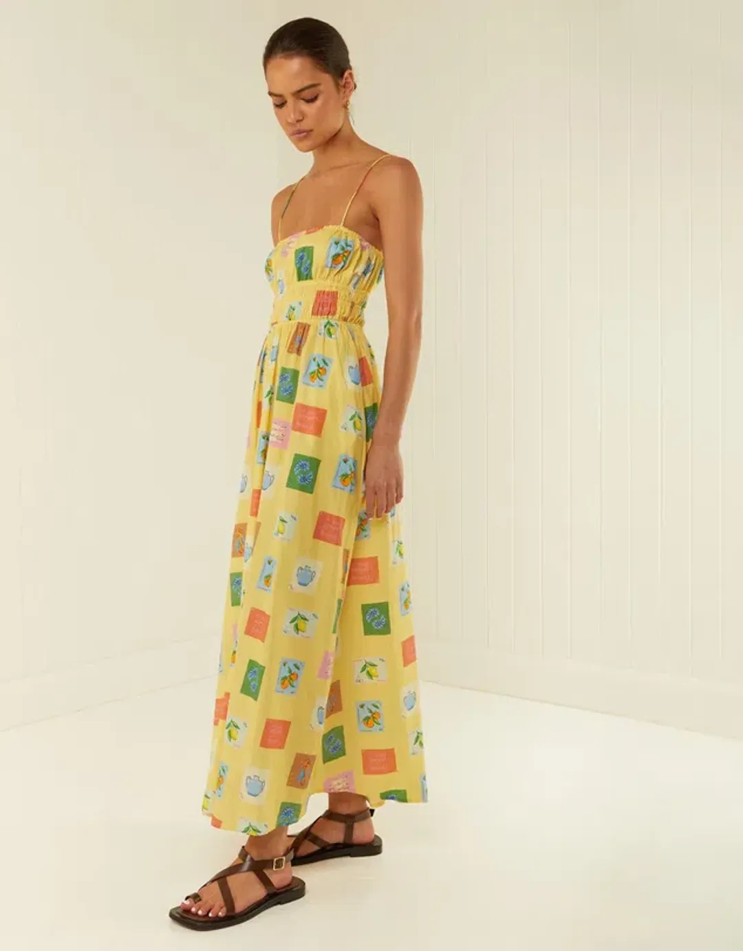 Palm Noosa West Dress Yellow Multi Size 12 for rent on The Volte - main image