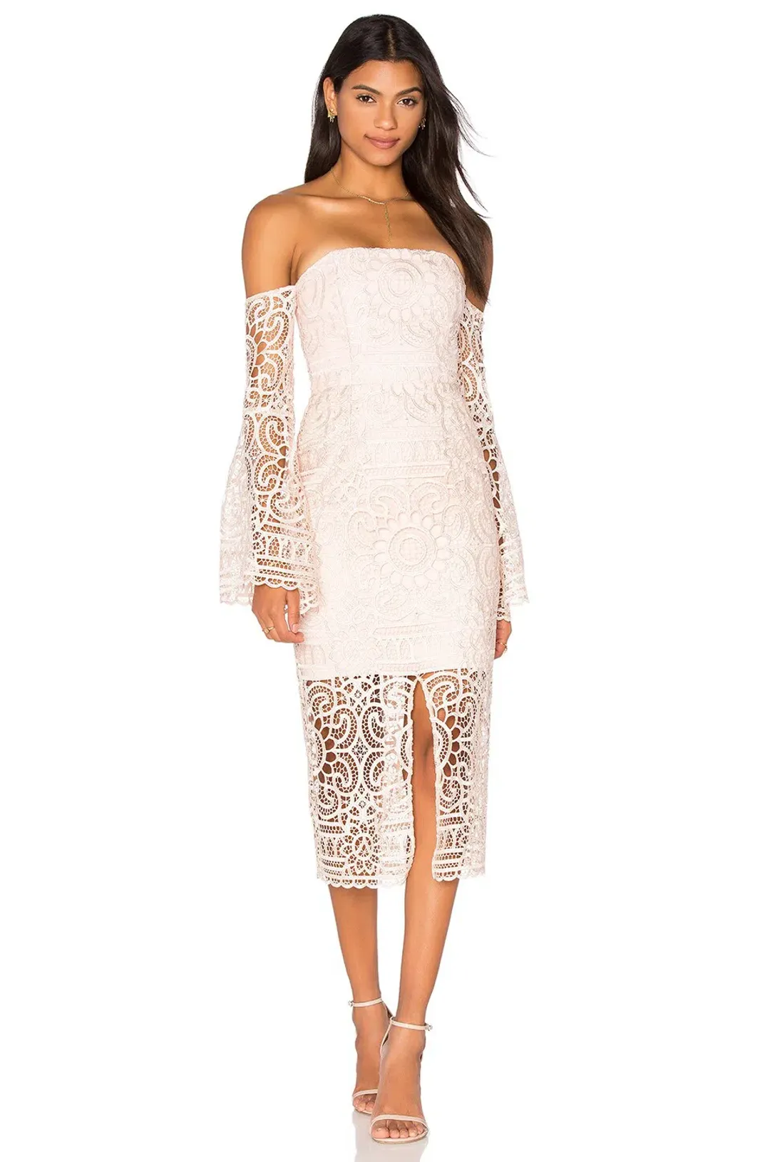 Nicholas Geo Floral Lace Eva Dress Blush Size 6 for rent on The Volte - main image
