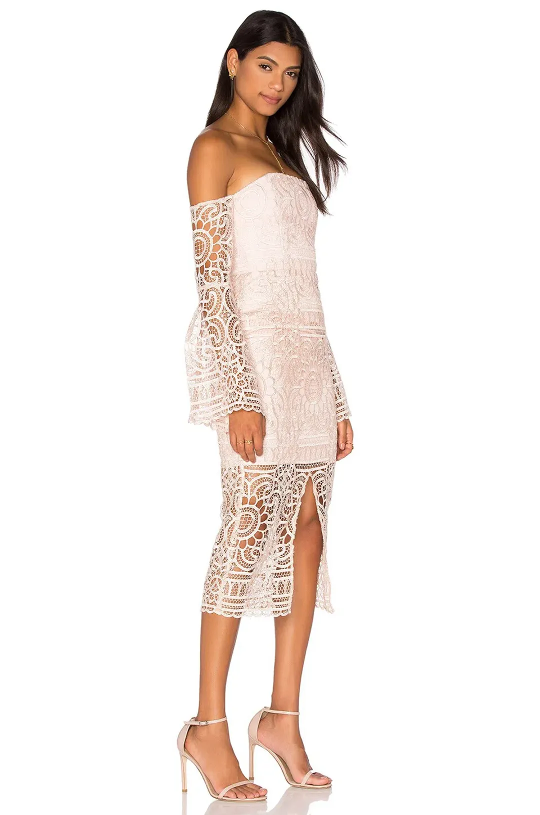 Nicholas Geo Floral Lace Eva Dress Blush Size 6 for rent on The Volte - main image