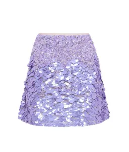 Aje Cherie Sequin Mini Skirt in Lilac Size 8 for rent on The Volte - image 3