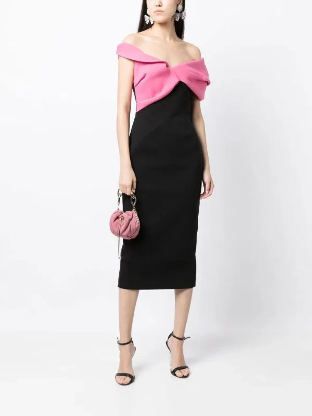 Rachel Gilbert Matteo Sleeveless Dress Pink/Black Size 0 / AU 6 for rent on The Volte - main image