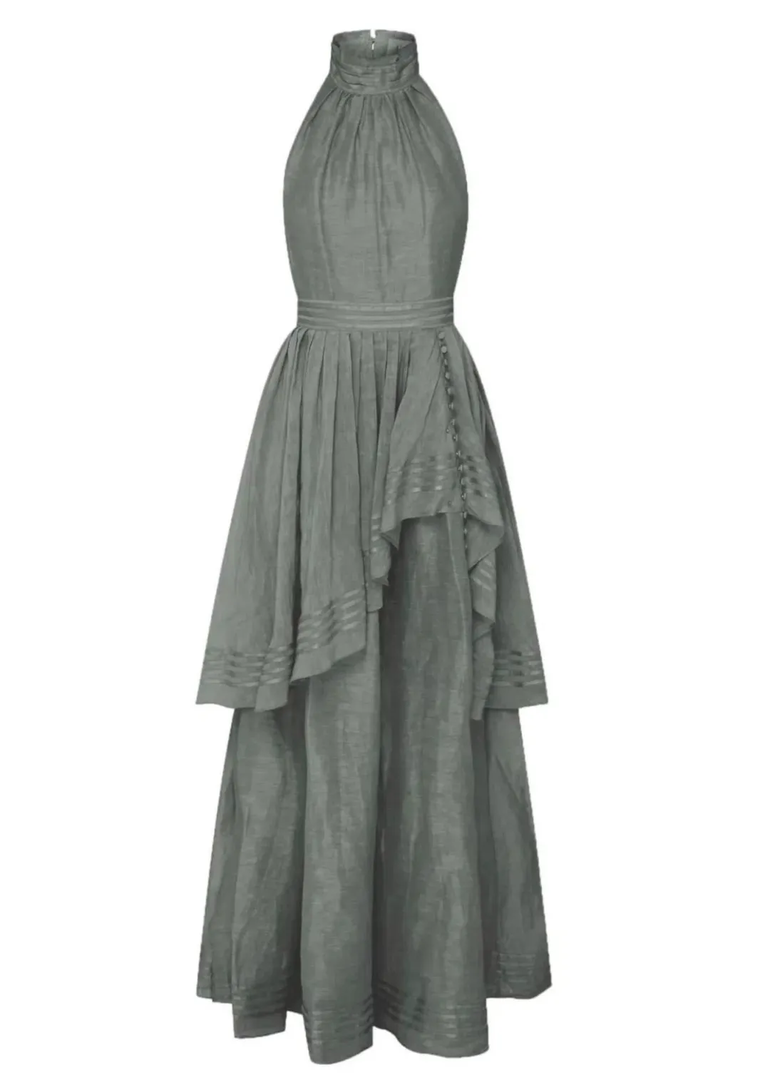 Aje Sienna Maxi Dress Grey Size 6 for rent on The Volte - main image