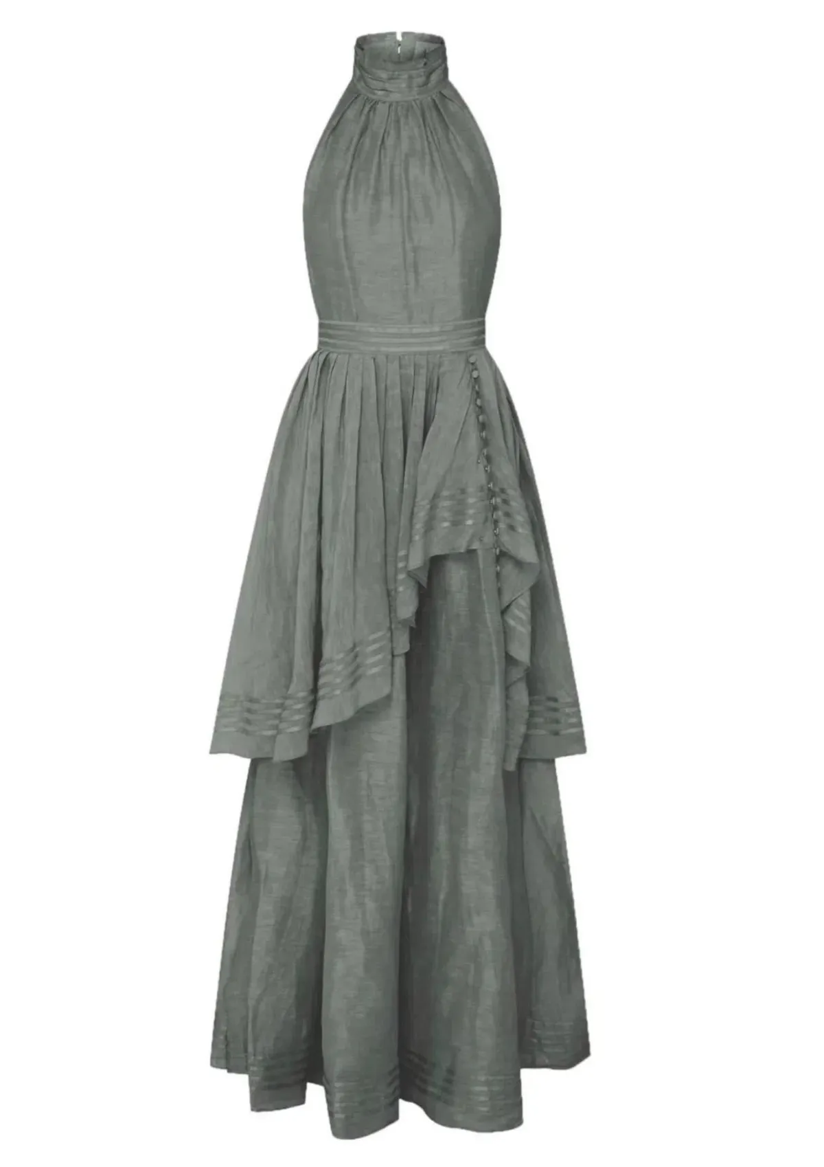 Aje Sienna Maxi Dress Grey Size 6 for rent on The Volte - main image