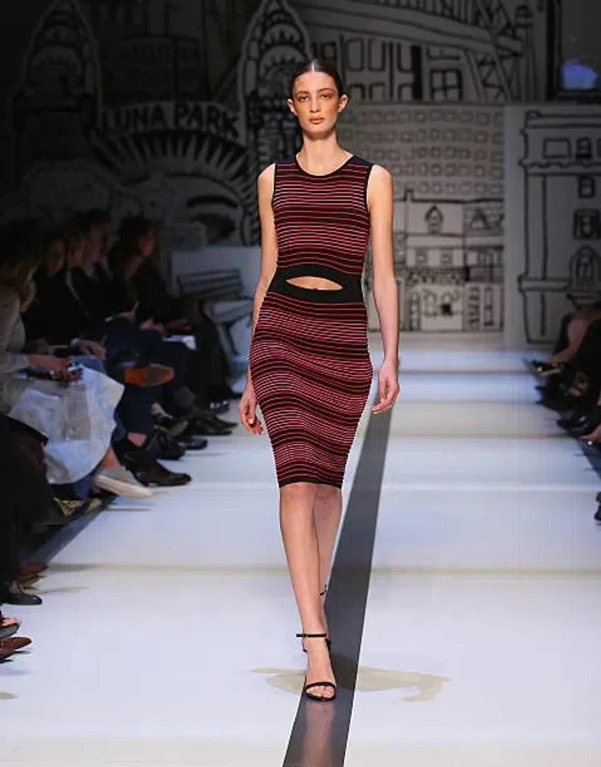 Dion Lee Striped Knit Cut Out Midi Dress Multi Size 10 for rent on The Volte - main image