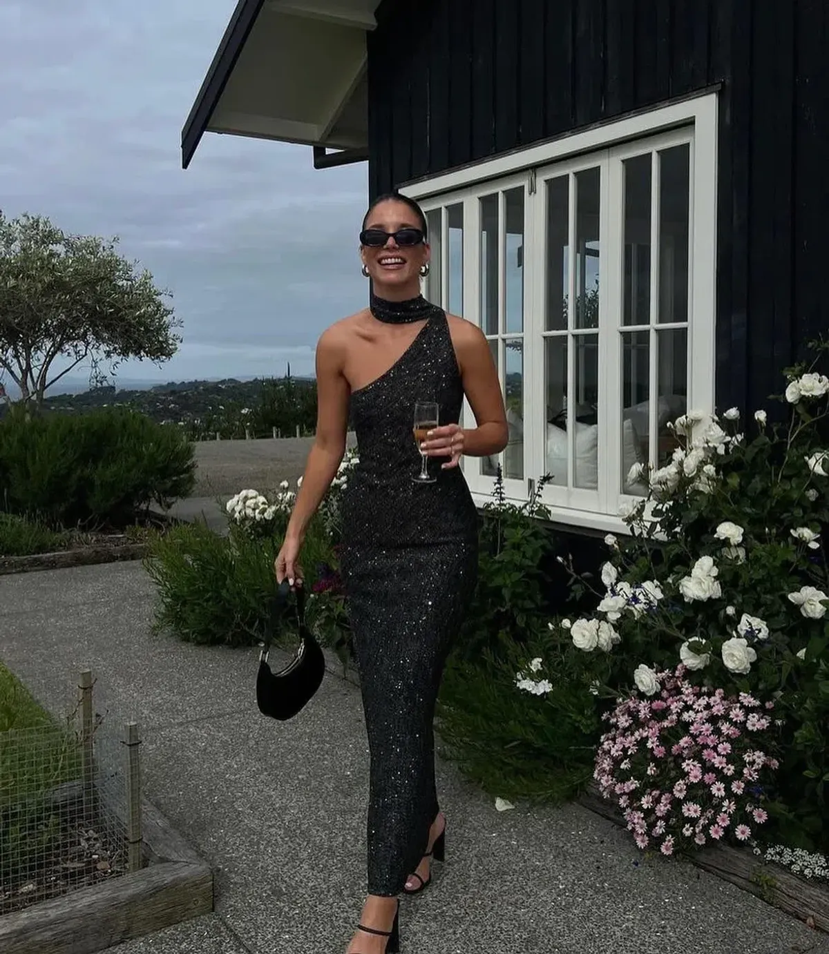 Asta Resort Jennifer Dress Charcoal Sequin Size S / AU 8 for rent on The Volte - main image