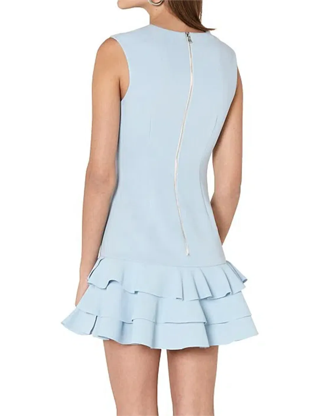 By Johnny Ice Gather Frill Mini Dress Blue Size 8  for rent on The Volte - main image