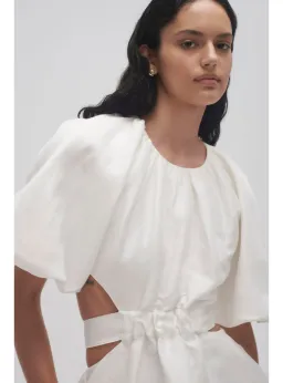 Aje Mimosa Cut Out Mini Dress in Ivory Size AU 6 for rent on The Volte - image 2