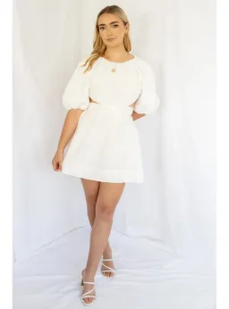 Aje Mimosa Cut Out Mini Dress in Ivory Size AU 6 for rent on The Volte - image 5