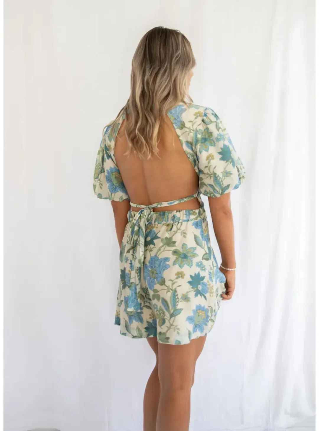 Sir the Label Celia Puff Sleeve Mini Dress Marguerite Print Size AU 8 for rent on The Volte - main image