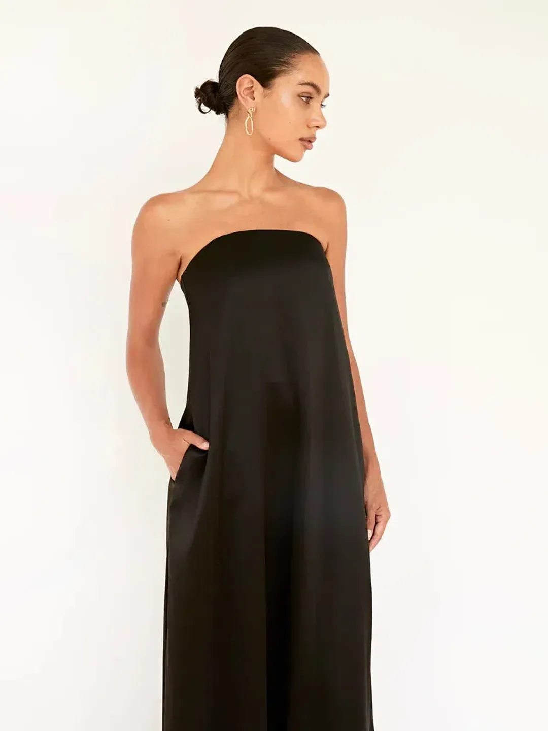 Anna Quan Delfina Maxi Dress Black Ink Size 8 for rent on The Volte - main image