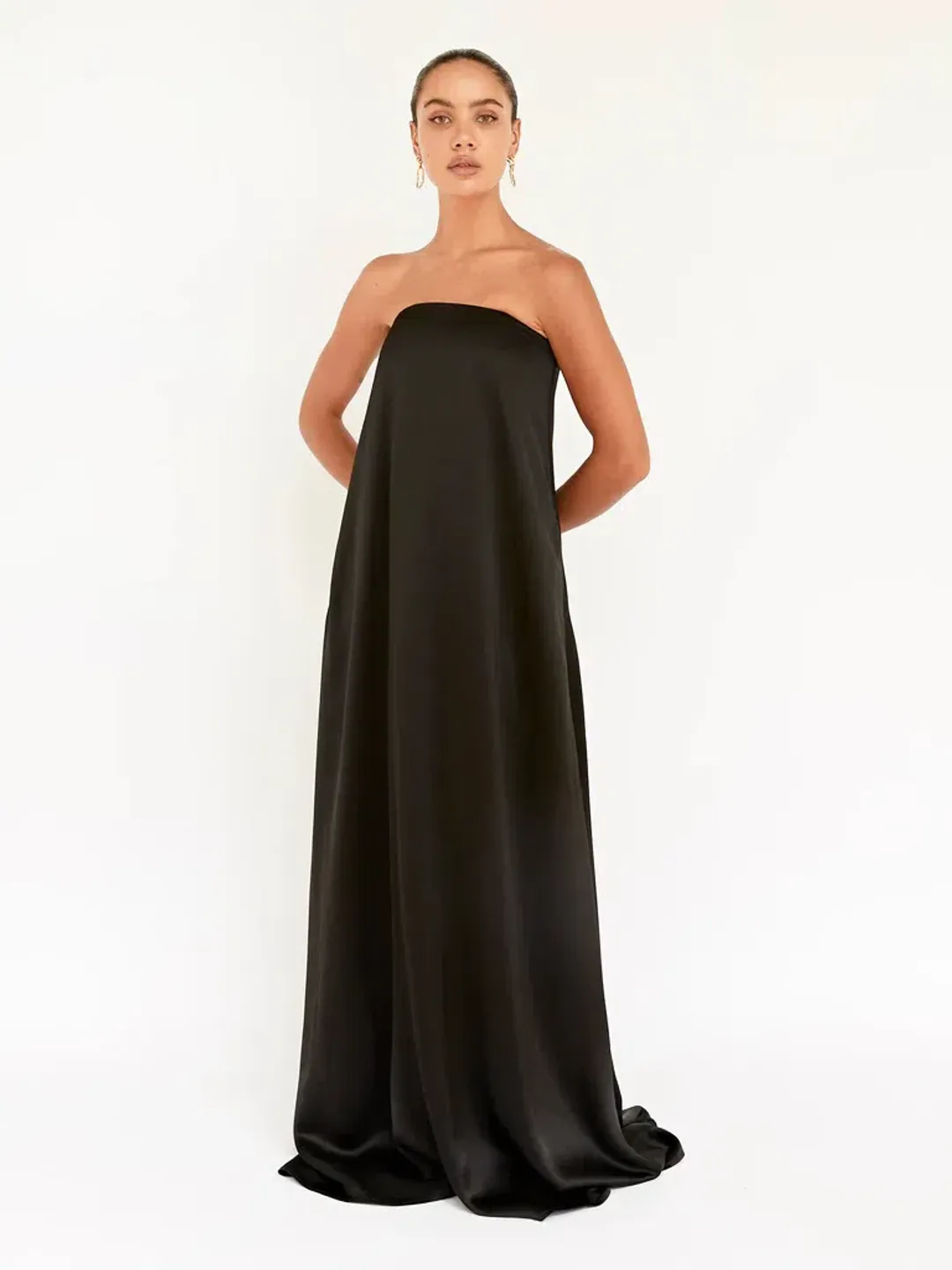Anna Quan Delfina Maxi Dress Black Ink Size 10 for rent on The Volte - main image