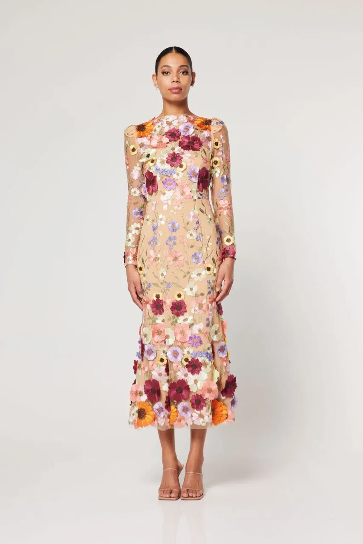 Elliatt Shannon Dress Multi Floral Applique Size S/ AU 8 for rent on The Volte - main image