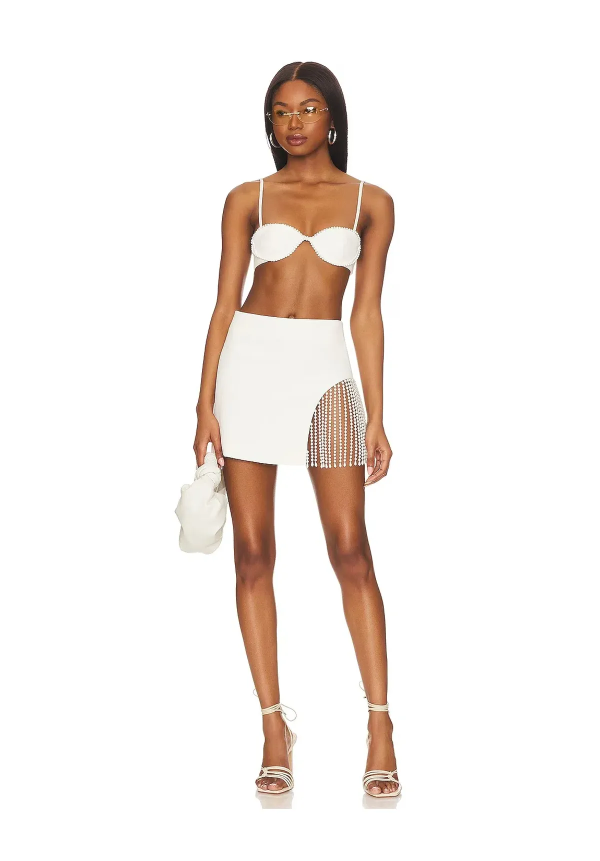 Camila Coelho Camila Mini Skirt Ivory Size 8 for rent on The Volte - main image