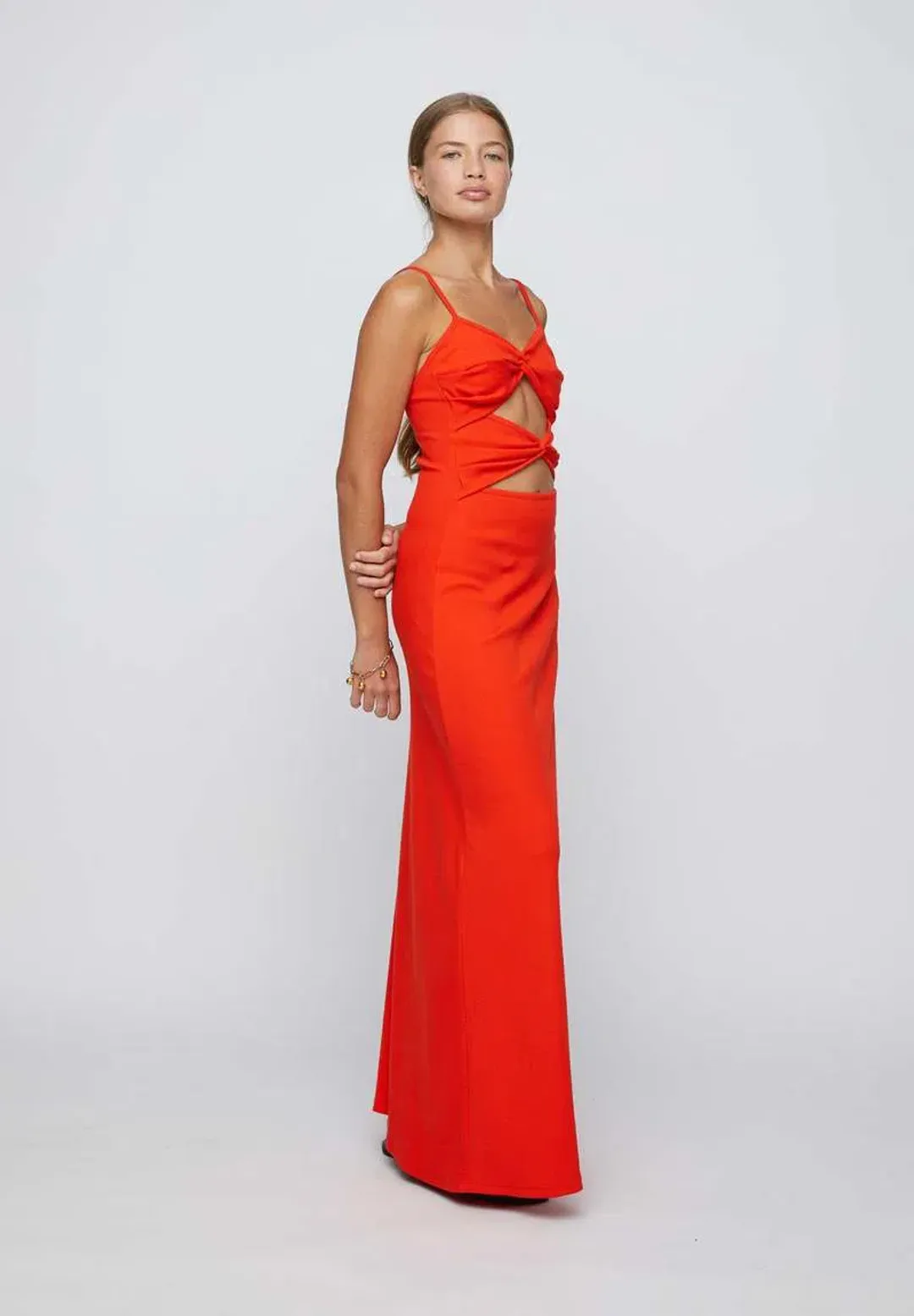 Anna Quan Natalia Maxi Cutout Dress Chili Red Size 8 for rent on The Volte - main image