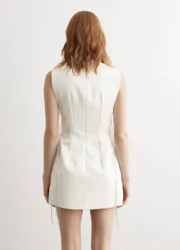 Kourh Onirique Crystal Mini Dress Ivory Size 6 for rent on The Volte - image 3