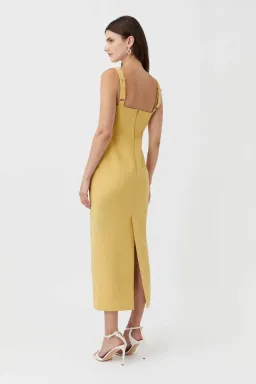 Camilla and Marc Brixton Midi Dress Mustard Yellow Size 6 for rent on The Volte - image 2