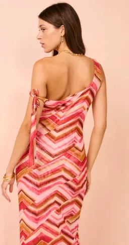 Issy Panelled Maxi Dress In Chevron Print Size 14 for rent on The Volte - image 2
