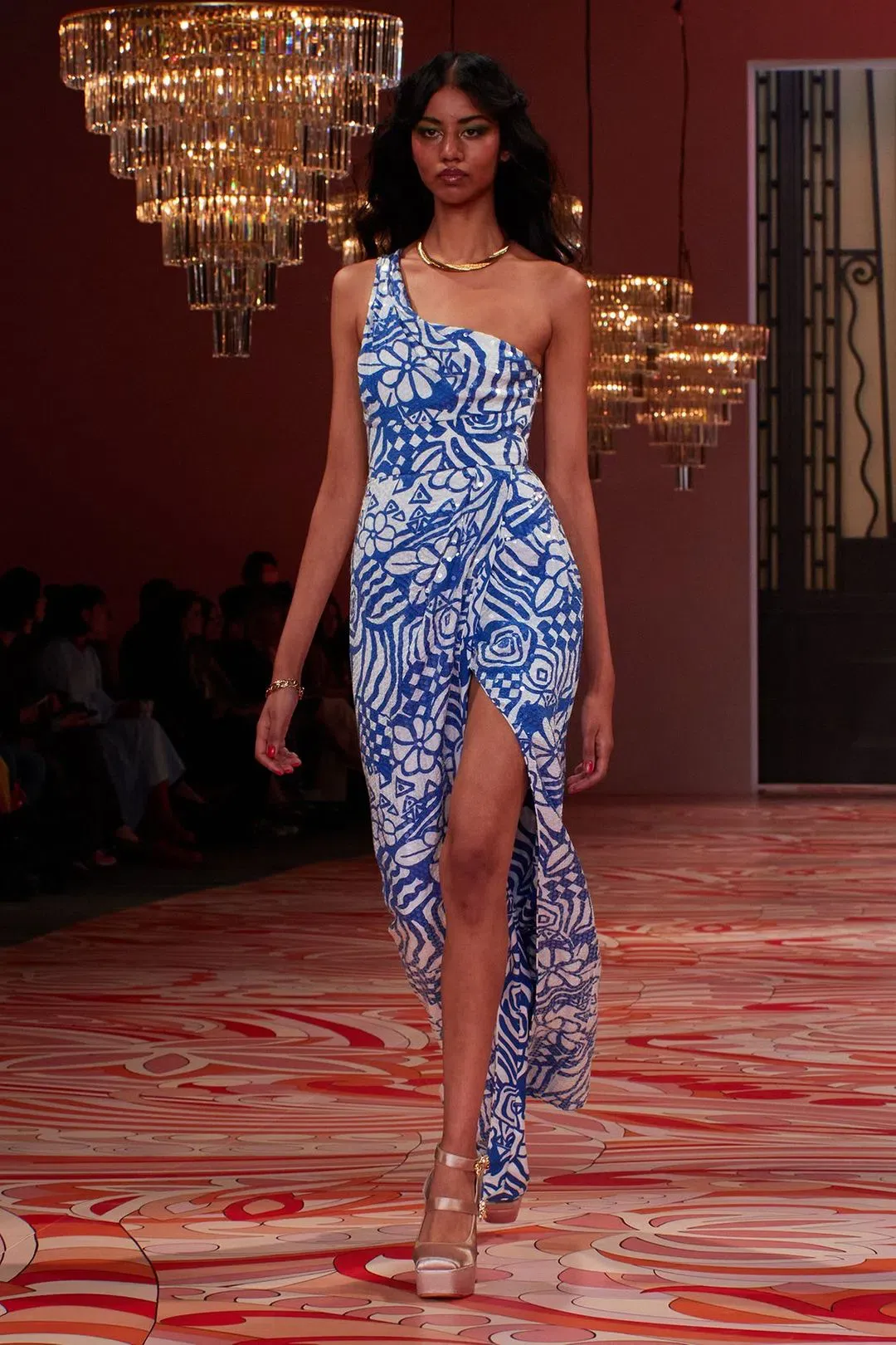 Alice McCall Daisy Daze Gown Blue Print Size 8  for rent on The Volte - main image