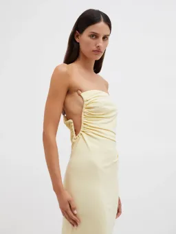 Christopher Esber Odessa Arced Side Strapless Gown Butter Size 6 for rent on The Volte - image 4