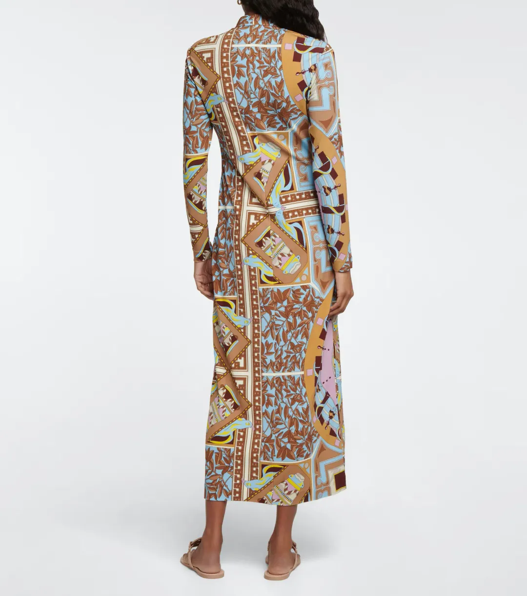 Tory Burch Mock Neck Midi Dress Print Size 4 for rent on The Volte - main image