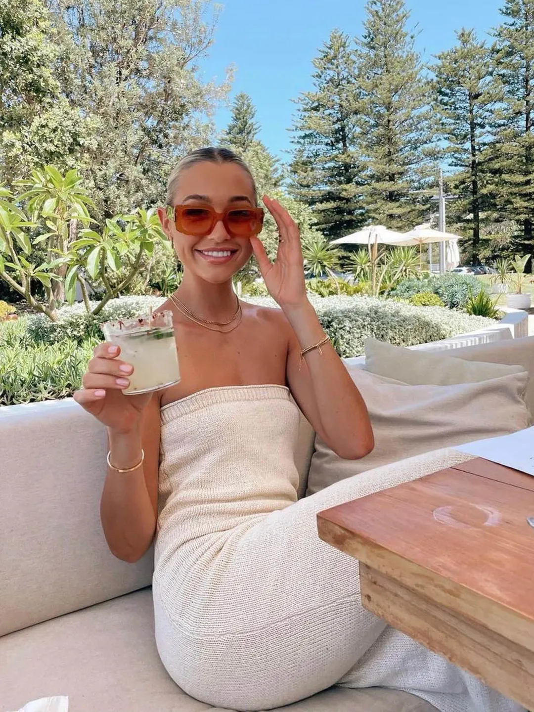 One Mile the Label Cora Strapless Maxi Dress Custard Size 8 for rent on The Volte - main image