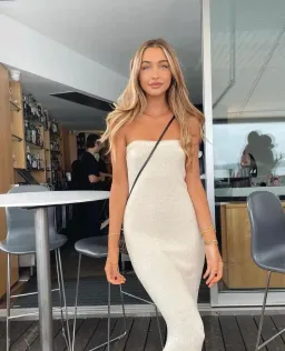 One Mile the Label Cora Strapless Maxi Dress Custard Size 8 for rent on The Volte - image 4