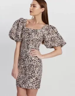 Shona Joy Dahlia OTS Fitted Mini Dress Floral Size 8 for rent on The Volte - image 4