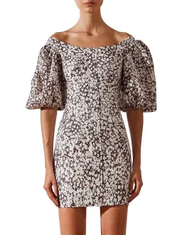 Shona Joy Dahlia OTS Fitted Mini Dress Floral Size 8 for rent on The Volte - image 2