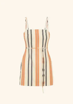 Shona Joy Celia Open Back Knotted Strap Mini Dress Tangerine/Multi Size 12 for rent on The Volte - image 3