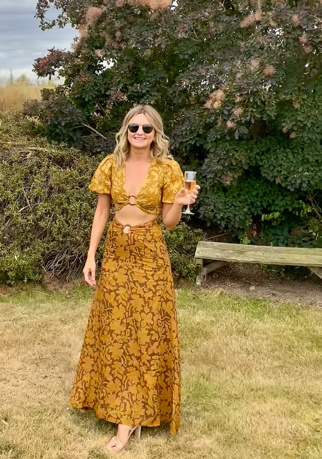  Hansel And Gretel Greer Top And Freya Skirt Set In Gold Leaf Size Xs / Au 6 for rent on The Volte - main image