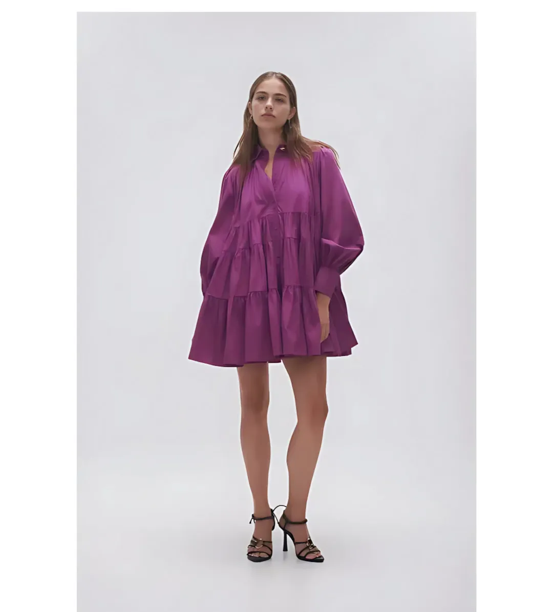 Aje Vie Smock Dress Plum Purple Size 12 for rent on The Volte - main image