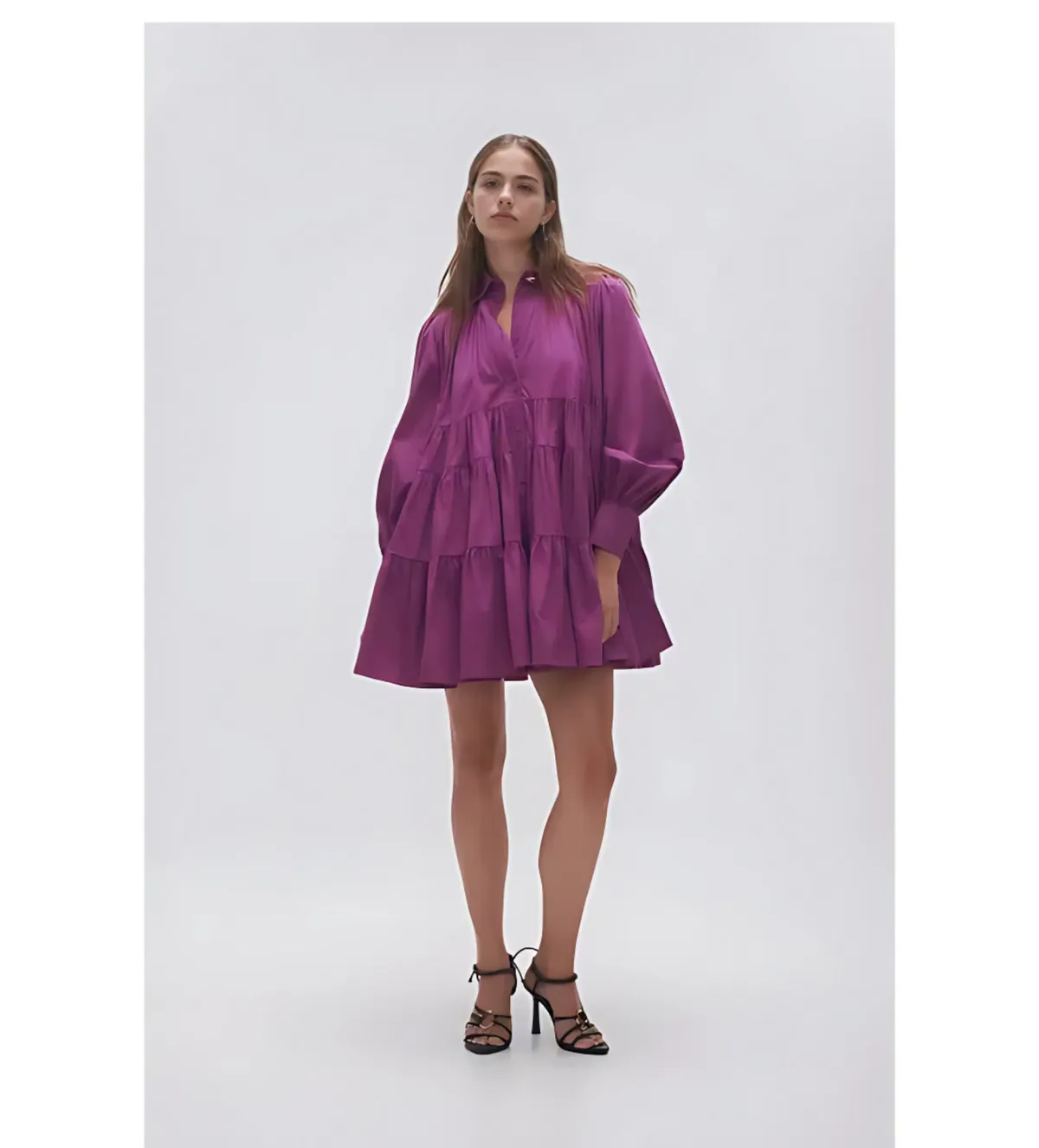 Aje Vie Smock Dress Plum Purple Size 12 for rent on The Volte - main image