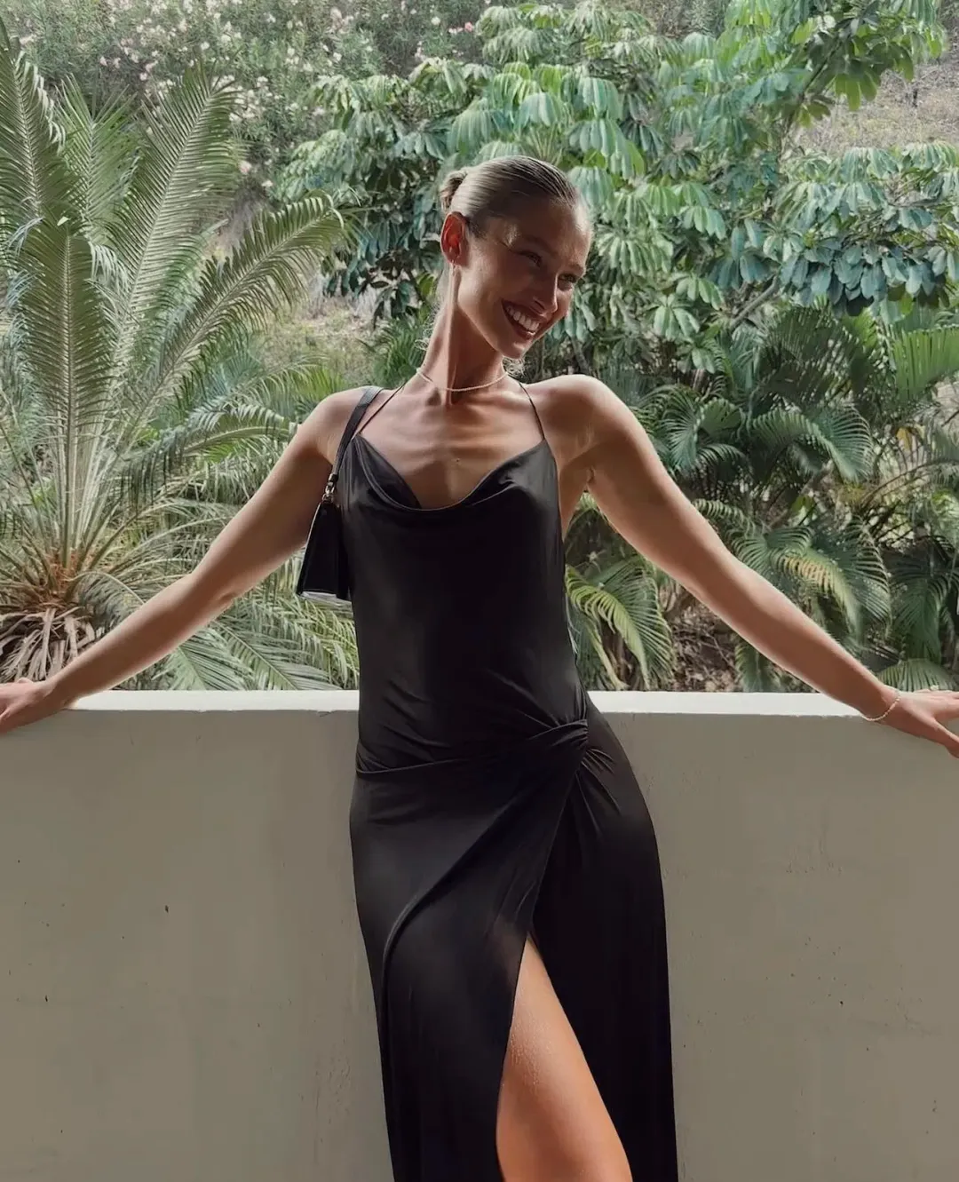 Bec And Bridge Ariel Cowl Maxi Dress Black Size 6 for rent on The Volte - main image