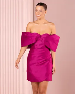 Azzurielle Stefano Mini Dress Magenta Size 10 for rent on The Volte - image 5