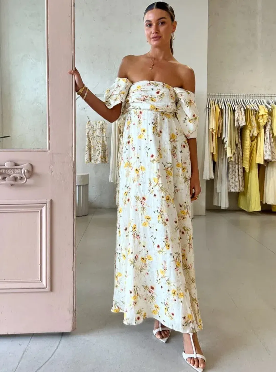 Issy Circles Dress in Yellow Poppy Size 12 for rent on The Volte - main image