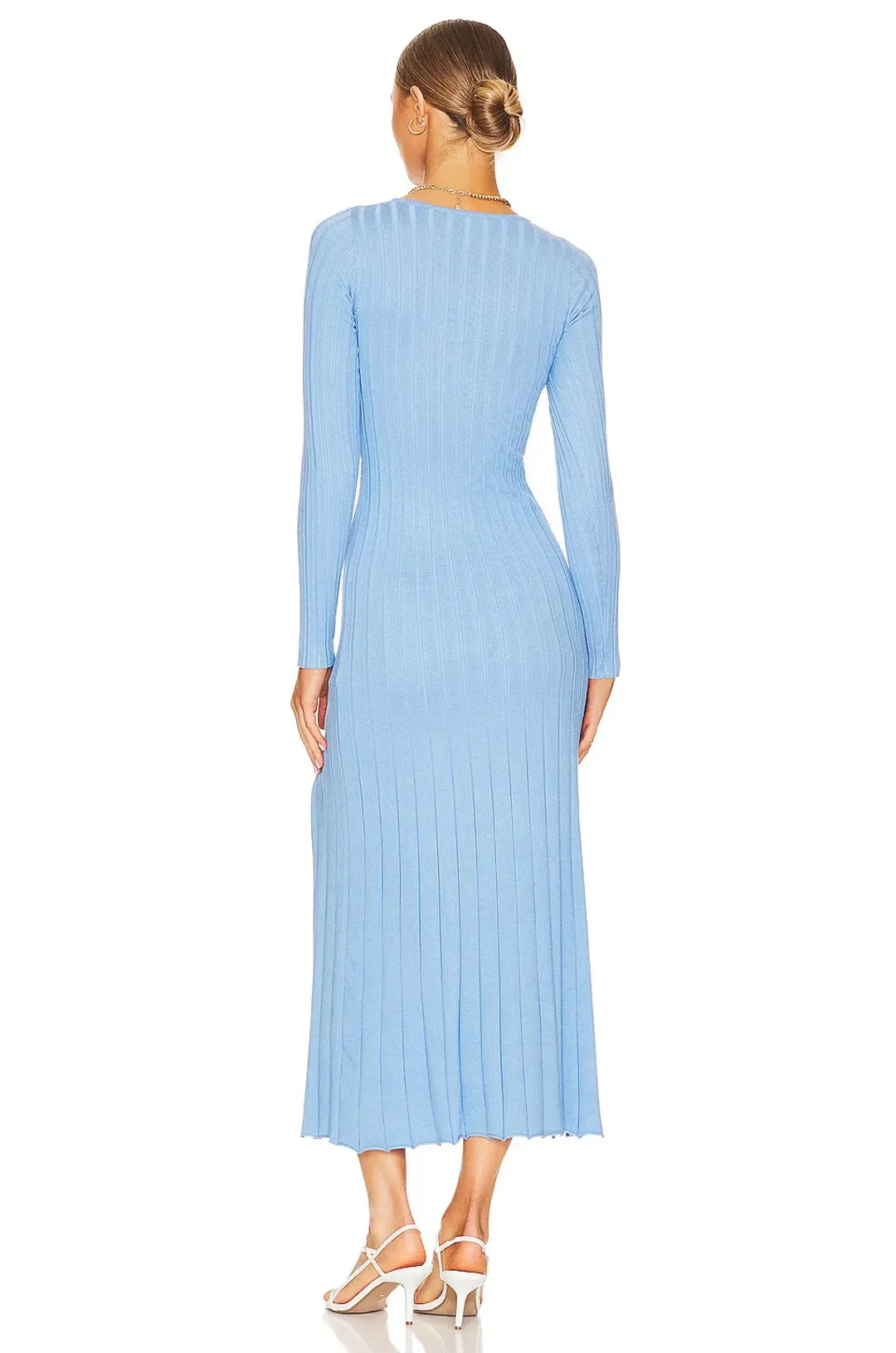 Sovere Recline Knit Midi Dress in Azure Size 6 for rent on The Volte - main image